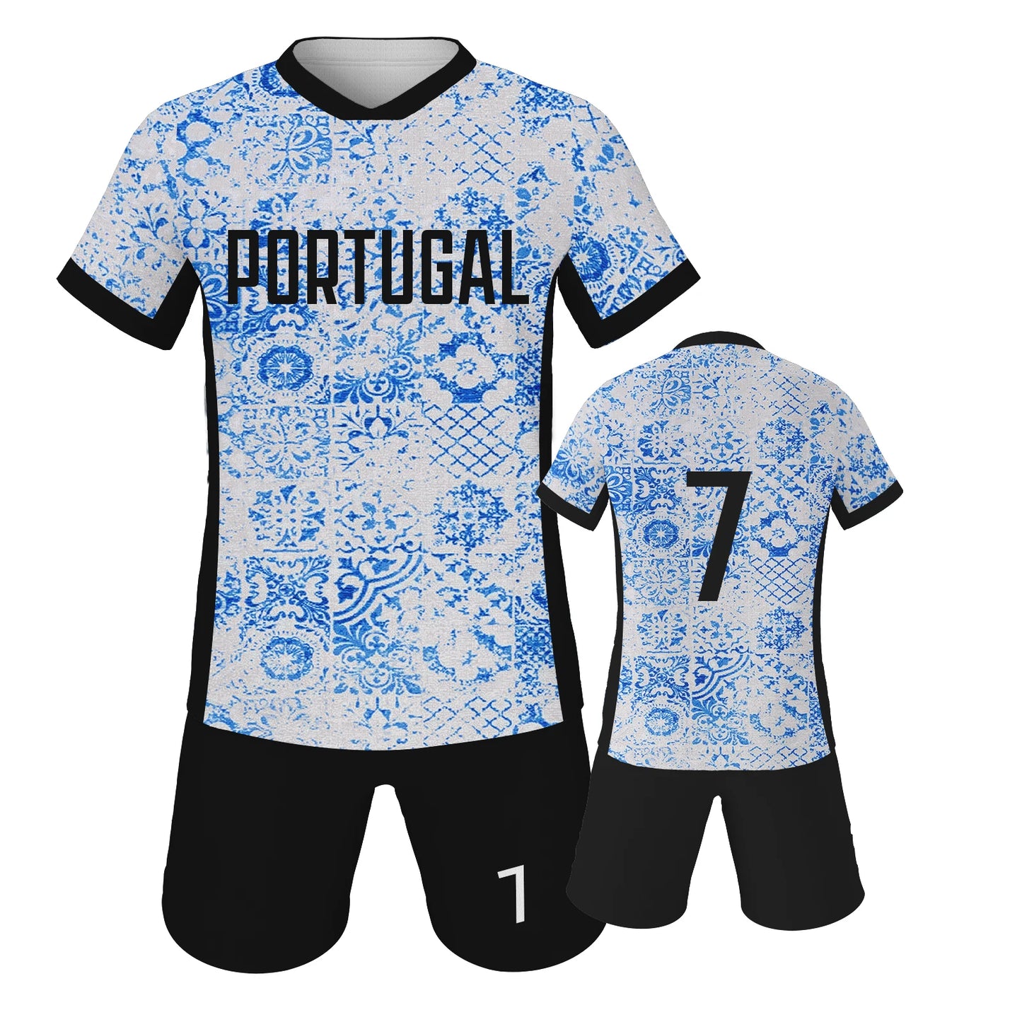 2024 Portugal Football Jersey Kids Youth Soccer Practice Jersey Outfits Shirt and Shorts Uniform Summer Outdoor Sportswear