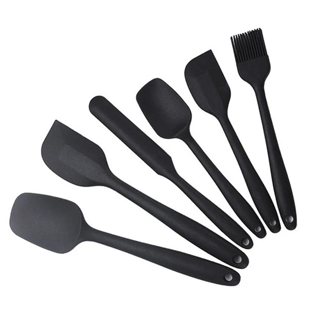Juego de espátulas de silicona antiadherentes, resistentes al calor, para cocinar, hornear y mezclar, de grado alimenticio, 6 piezas 