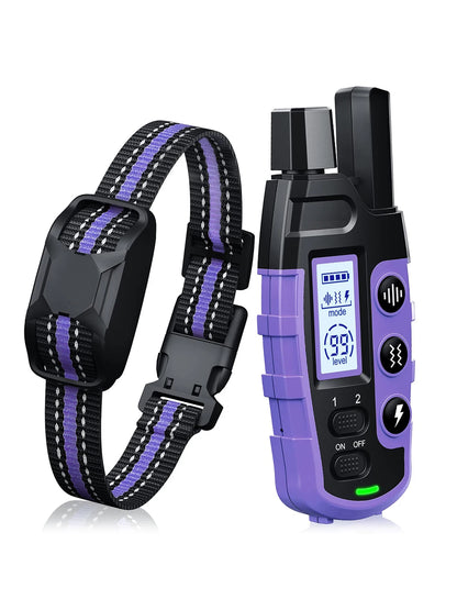 Collar de entrenamiento eléctrico para perros de 1000 m con control remoto, resistente al agua, para cachorros de 2,2 a 54 kg, con vibración y descarga eléctrica.