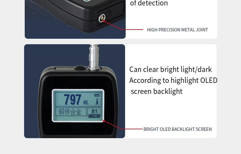 Leeb Hardness Tester Portable Rebound Meter Durometer HL、HB、HRB、HRC、HRA、HV、HS for Metal Steel Without Standard Block