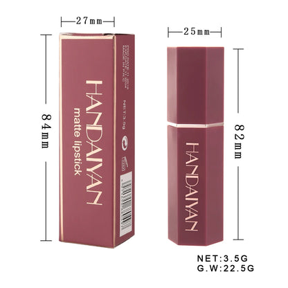 Lápiz labial mate de alta pigmentación HANDAIYAN, terciopelo, resistente al agua, maquillaje de larga duración, cosméticos para labios