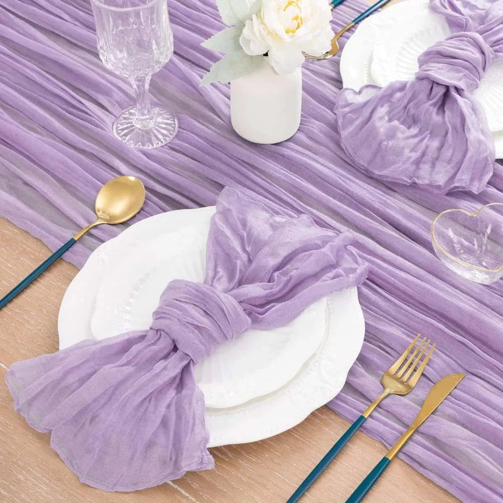Set of 12 Gauze Cheesecloth Napkins Cloth Bulk Dinner Table Napkins for Home Wedding Valentine's Party Event Table Decoration