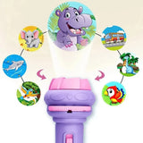 10 Cards Cartoon Projection Flashlight 80 Patterns Creative Children Flashlight Toy Projector Baby Toys Bedtime Story Book Toy