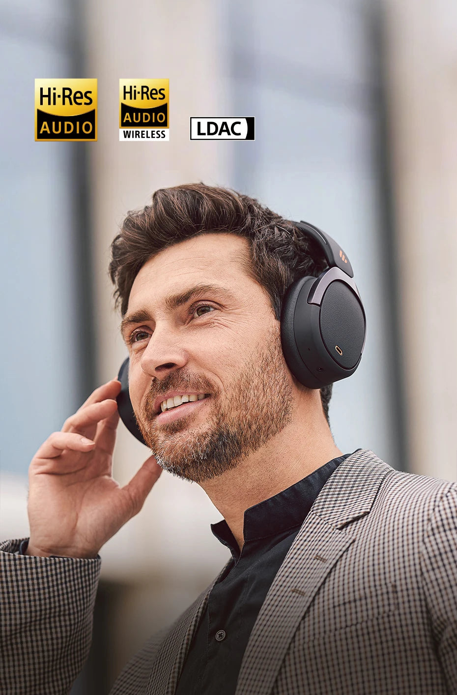 Edifier WH950NB Active Noise Cancelling Wireless Headphones Bluetooth 5.4 Headset, Hi-Res Wireless, 80hrs Playback,4 Microphones