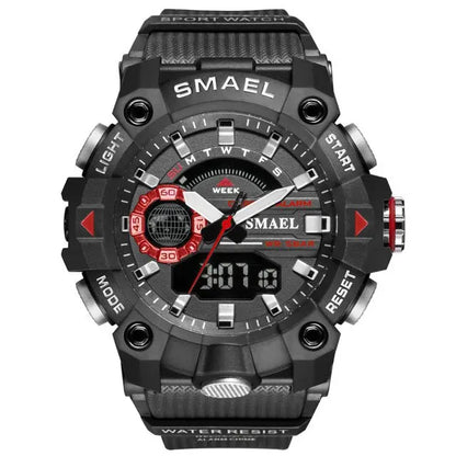 SMAEL Fashion Sport Watches Men Shock Resistant 50M Waterproof Wristwatch LED Alarm Stopwatch Clock Military 8040 Men Watch