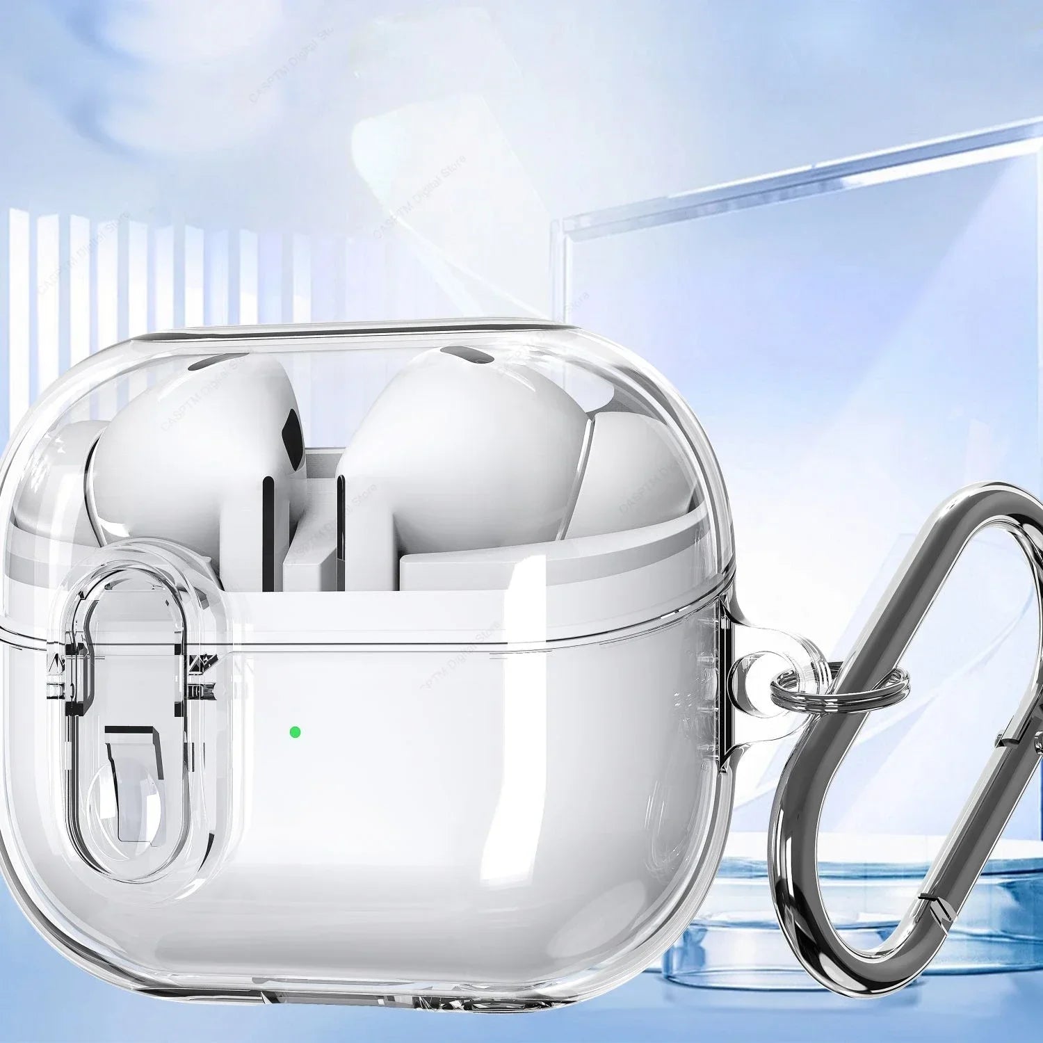 Funda de Auriculares inalámbricos con Bluetooth para Samsung Galaxy Buds3 Pro, funda transparente de TPU con bloqueo seguro para auriculares con llavero