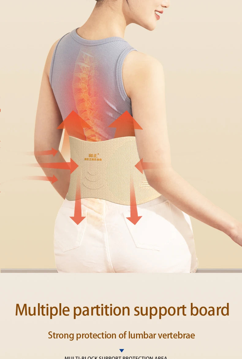Cinturón de soporte lumbar ajustable para salud y bienestar, con percusión muscular, transpirable y protección lumbar, masajeador adelgazante con calor.