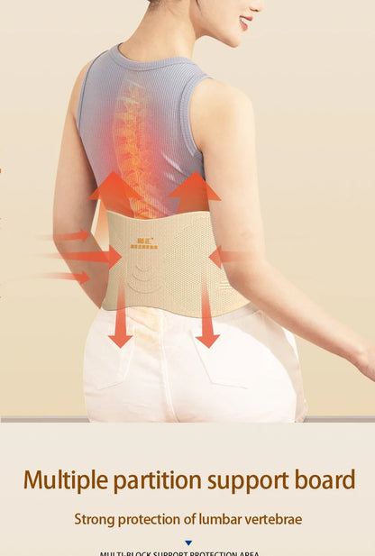 Health&Well-being Adjustable Back Brace Support Belt Waist Muscle Percussion Breathable Lumbar Protection Hot Slimming Massager