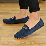 YRZL Men's Loafers Big Size 48 Soft Driving Moccasins High Quality Flats Genuine Leather Slip-on Suede Loafers for Men