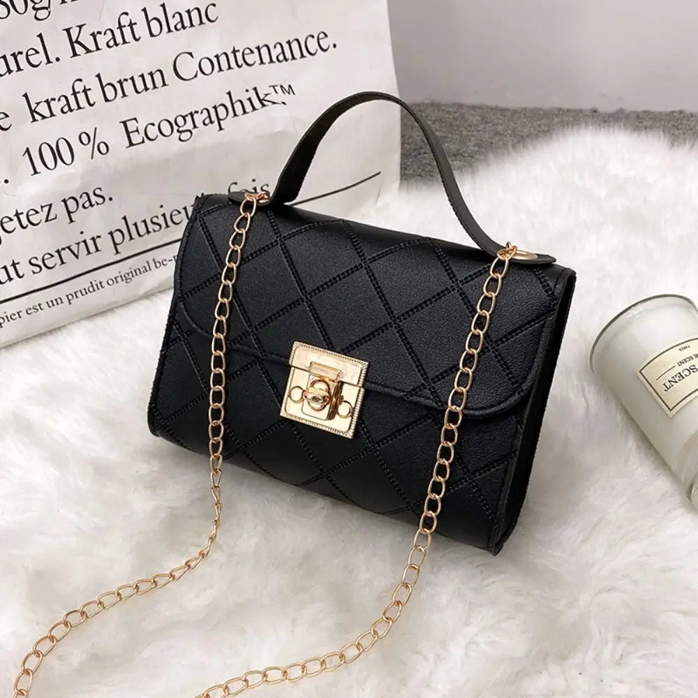 Minimalist PU Leather Chain Shoulder Bag High-Capacity Underarm Handbag Single Shoulder Bag Tote Bag Female Crossbody Bag