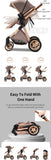 Luxurious Baby Stroller 3 in 1 Portable Travel Baby Carriage Folding Prams High Landscape Aluminum Frame Car for Newborn Baby