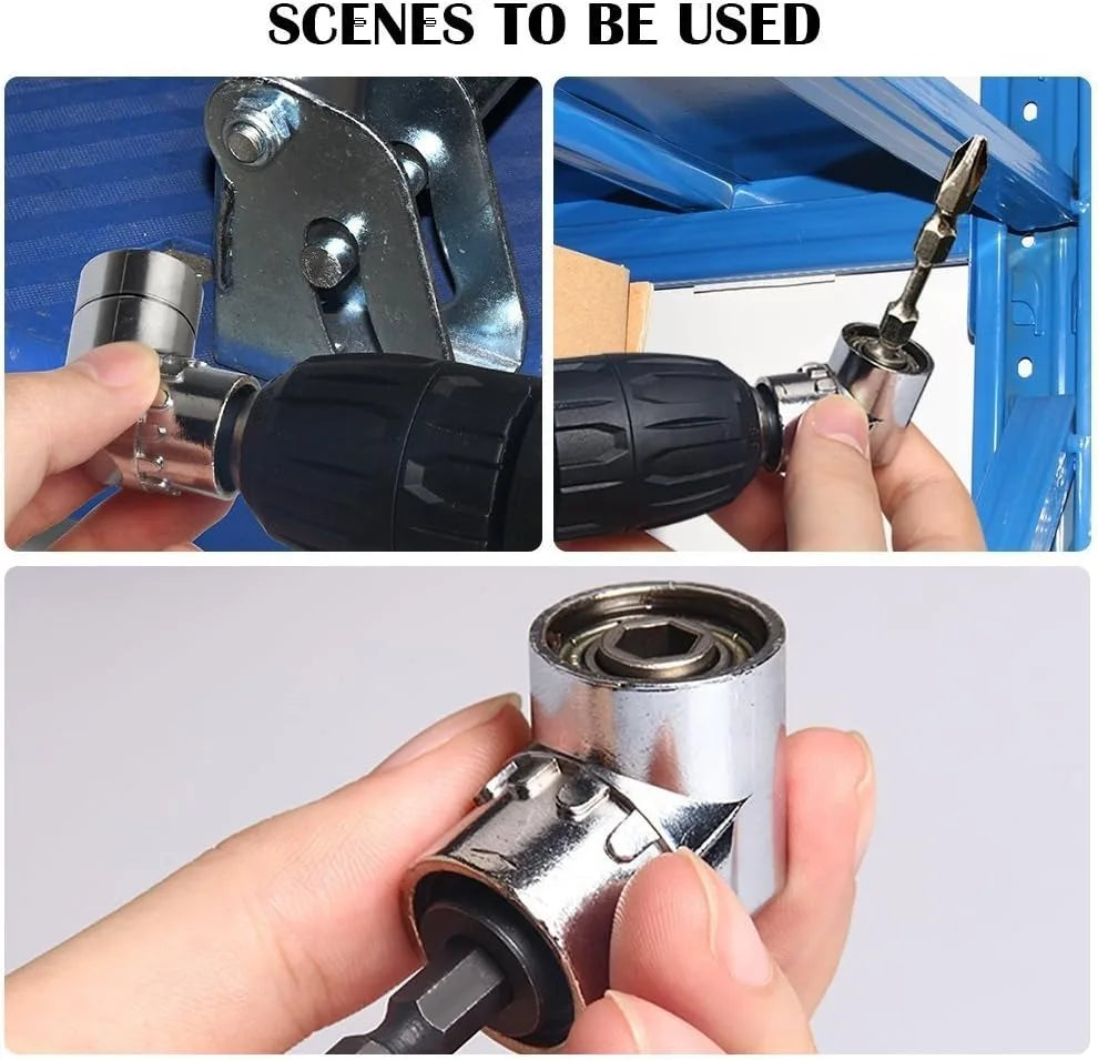 Impact Grade 105 Degree Right Angle Drill Extension for Screwdriver Bit Power Hand Tool Part Nut Attachment