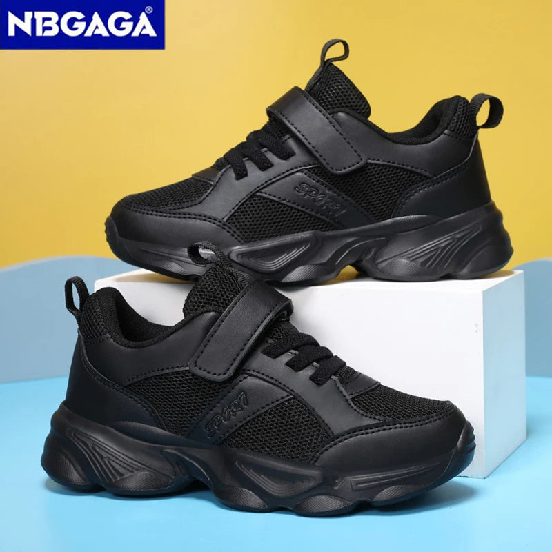 Children's Fashion Sports Shoes Breathable Student Black School Walking Shoes Anti-skid Boys & Girls Casual Running Sneaker