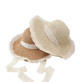 Women's Summer Beach Sun Hat Wide Brim Foldable Elegant Straw Hat for Pool Park Vacation Camping