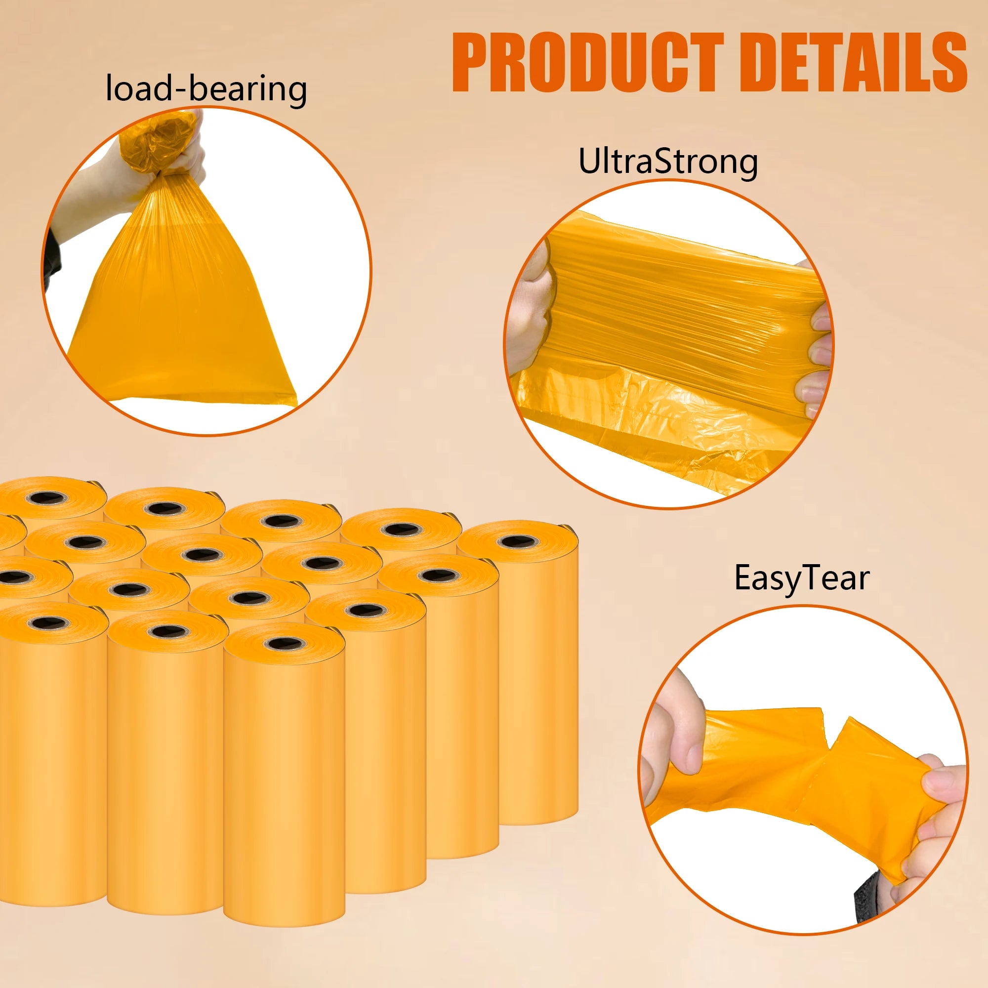 EPI photodegradable pet poop bags Orange scented dog poo bag pet cleaning supplies dispenser gift