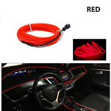 3M Car Cold Light Line LED Car Atmosphere Lamp Flexible Interior Decoration Moulding Trim Strips Light For USB Line Tube
