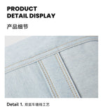 LEE Unisex Utility Canvas Leather Zipper Tote Bag Casual Denim Daily Shopping Handbag Women Men Durable Student School Book Bag