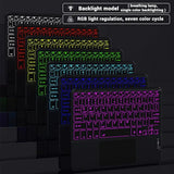 Teclado inalámbrico retroiluminado multilingüe de 7 colores con panel táctil, recargable, portátil, para iPad, tableta, portátil, iOS y Android.