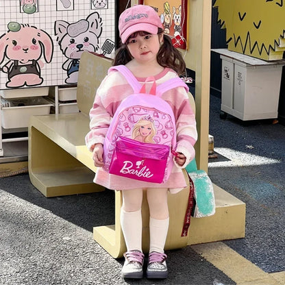 Kawaii Barbie Cartoon Anime Fashion Backpack Girl Barbie Princess Backpack Cute Kindergarten Kids Schoolbag Gift Toys