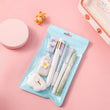 7-in-1 Stationery Set for Children: Back-to-School Gel Pen, Highlighter, Ballpoint Pen, Eternal Pencil, Tape, Eraser, Knife – Kids' Prize