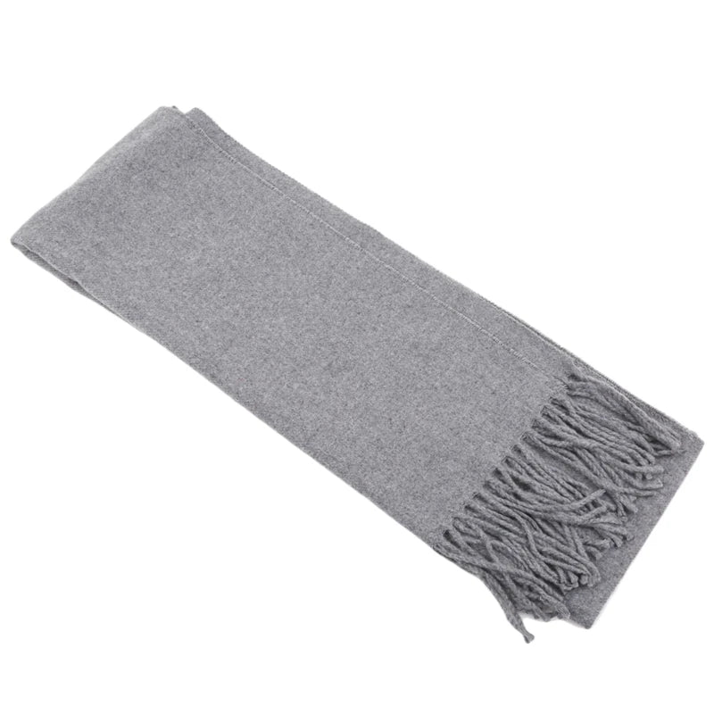 Classic Solid Colors Scarves Men Cashmere Soft Knitted Striped Scarf Long Tassel Neck Warmer Men'S Winter Scarf 2023 New