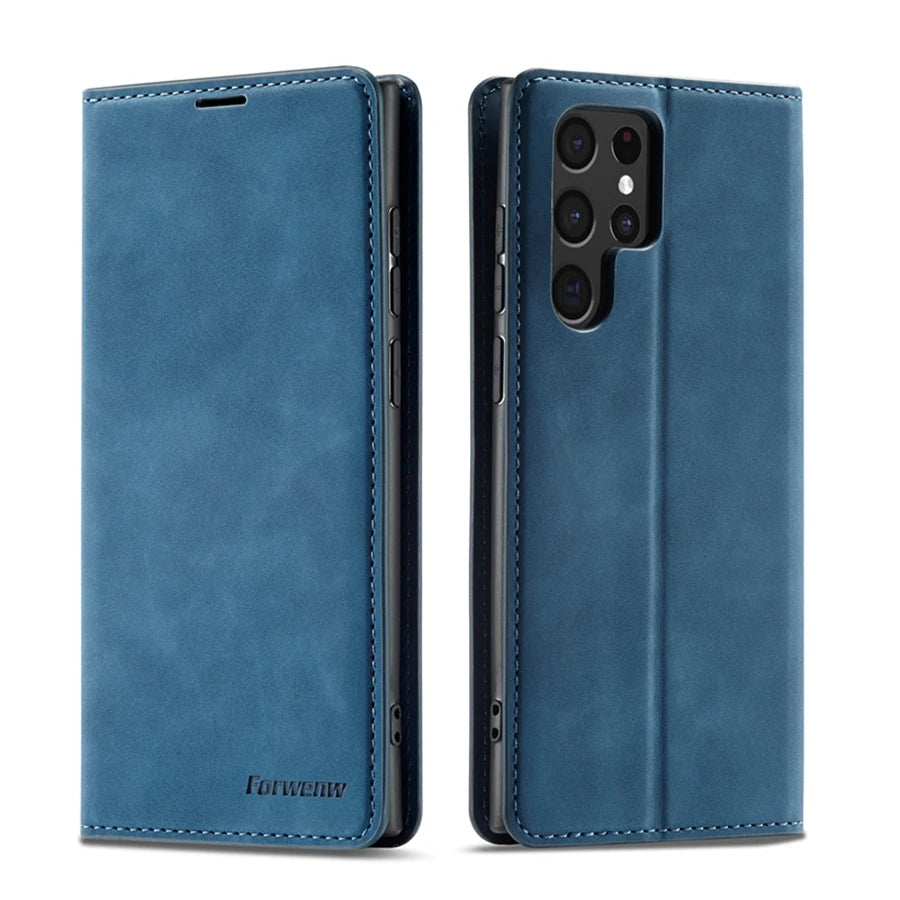 Wallet Magnetic Flip Card Slot Leather Case For Samsung Galaxy S24 Ultra S23 Plus S22 S21 S20FE A05s A14 A15 A34 A35 A53 A54 A55