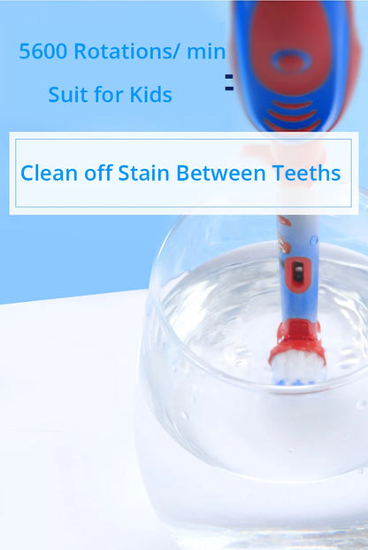 Cepillo de dientes eléctrico Oral-B Kids con cerdas suaves y cabezal reemplazable con temporizador de 2 minutos para niños mayores de 5 años.