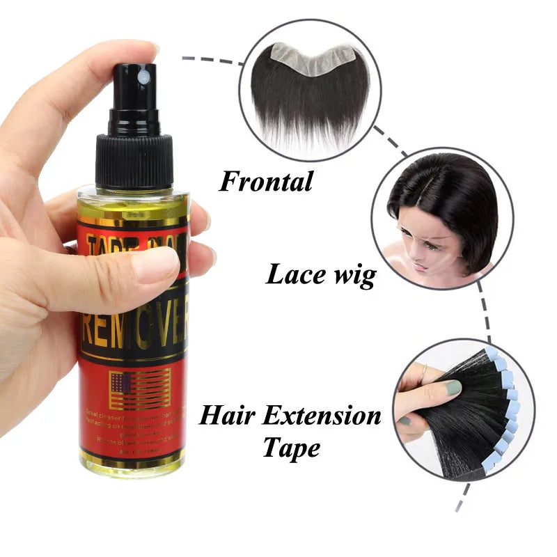 Spray removedor de cola de renda, 4oz, ação rápida, spray de liberação de resíduos, solução de remoção para perucas de renda, extensões, sistemas de cabelo, fita