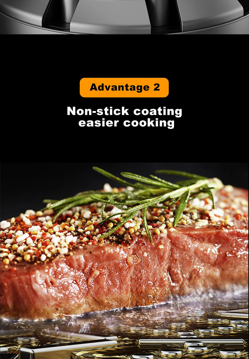 MOEYE Frying Pan 316L Stainless Steel 28/30/32cm Kitchen Nonstick Pan Cooking Skillet Kitchen Nonstick Skillet Induction Pan