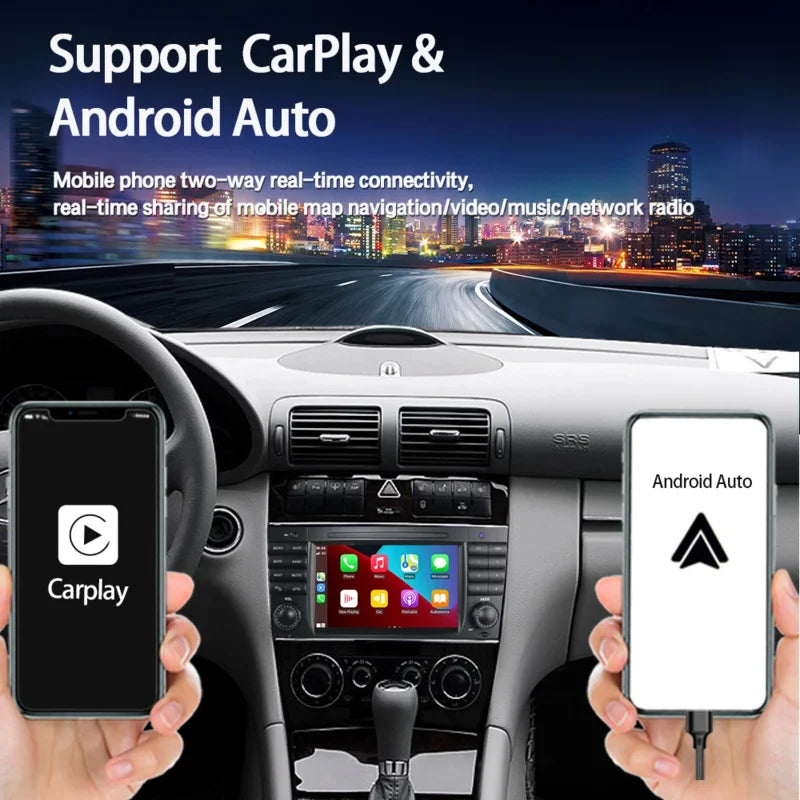 Android 13 two din built with wifi octa core 4GB Touch Screen car multimedia player for mercedes Benz w203