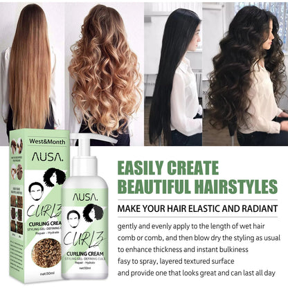 Crema para rizos naturales, loción hidratante para rizos, antifrizz, rebote, esculpidor, acondicionador para el cuidado del cabello.
