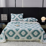 Flannel Warmth Autumn Winter Blanket Keep Warm Comfortable Jacquard King Size Blankets Skin Friendly Geometric Nap Comforter