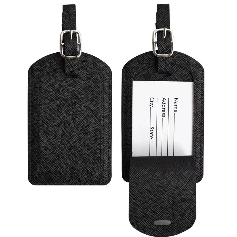 Custom Letters Saffiano PU Leather Luggage Tag Wholesale Personalize Initial Travel Accessories Women Men Suitcase Name Card Tag