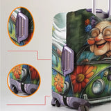 Hippie Granny Float Pattern Luggage Protective Cover, suitable for 18-32 inch luggage covers, luggage handle gloves, travel acce