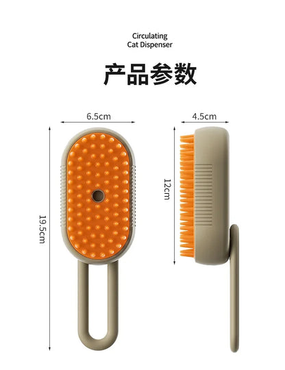 3-in-1 Dog and Cat Electric Brush Cleaning Steam Brush Spray Massage Comb Retractable Handle Pet Grooming Hair Removal Brush
