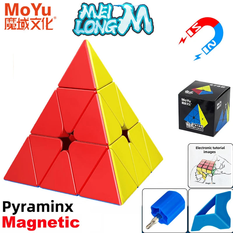 Cubo mágico magnético MOYU Meilong M 3X3 2X2 Pyraminx Cubing Cubo de velocidad profesional 3x3x3 Rompecabezas de velocidad Juguete para niños Cubo mágico
