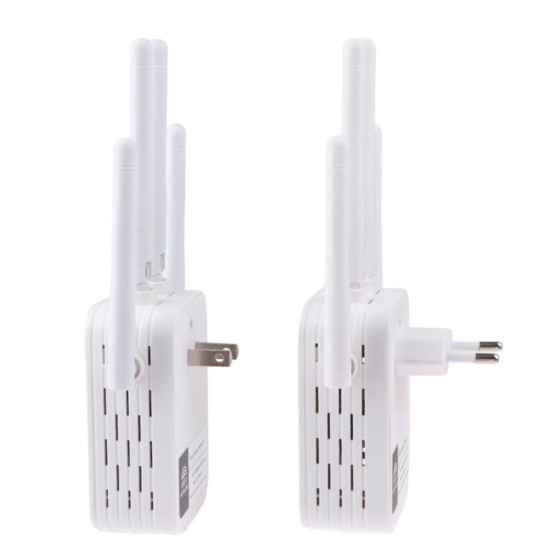 Repetidor WiFi de 300 Mbps, extensor WiFi inalámbrico, amplificador WiFi de 4 antenas, 5G, 2,4G, red de doble banda, enrutador de señal de largo alcance