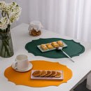 1/4/6PCS Shaped PU Placemat Set Faux Leather Kitchen Dining Table Pad Luxury Black Pink Green Place Mat Tableware Cafe Pad 식탁매트