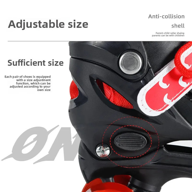 Children's New Flashing Double-Row Four-Wheel Shoes Boys and Girls Ice Skates Children's Roller Shoes