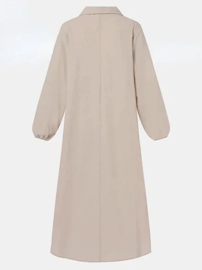 Vestido de algodão e cânhamo feminino, robe de manga comprida, decote em v, meio aberto, monocromático, casual, elegante, tamanhos grandes, moda verão, 2022