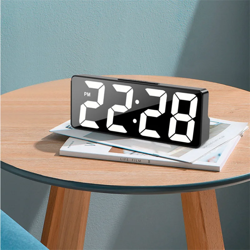 Latest Digital LED Alarm Clock for Bedroom with Temperature Display, Adjustable Brightness, and 12/24 Hour Format
