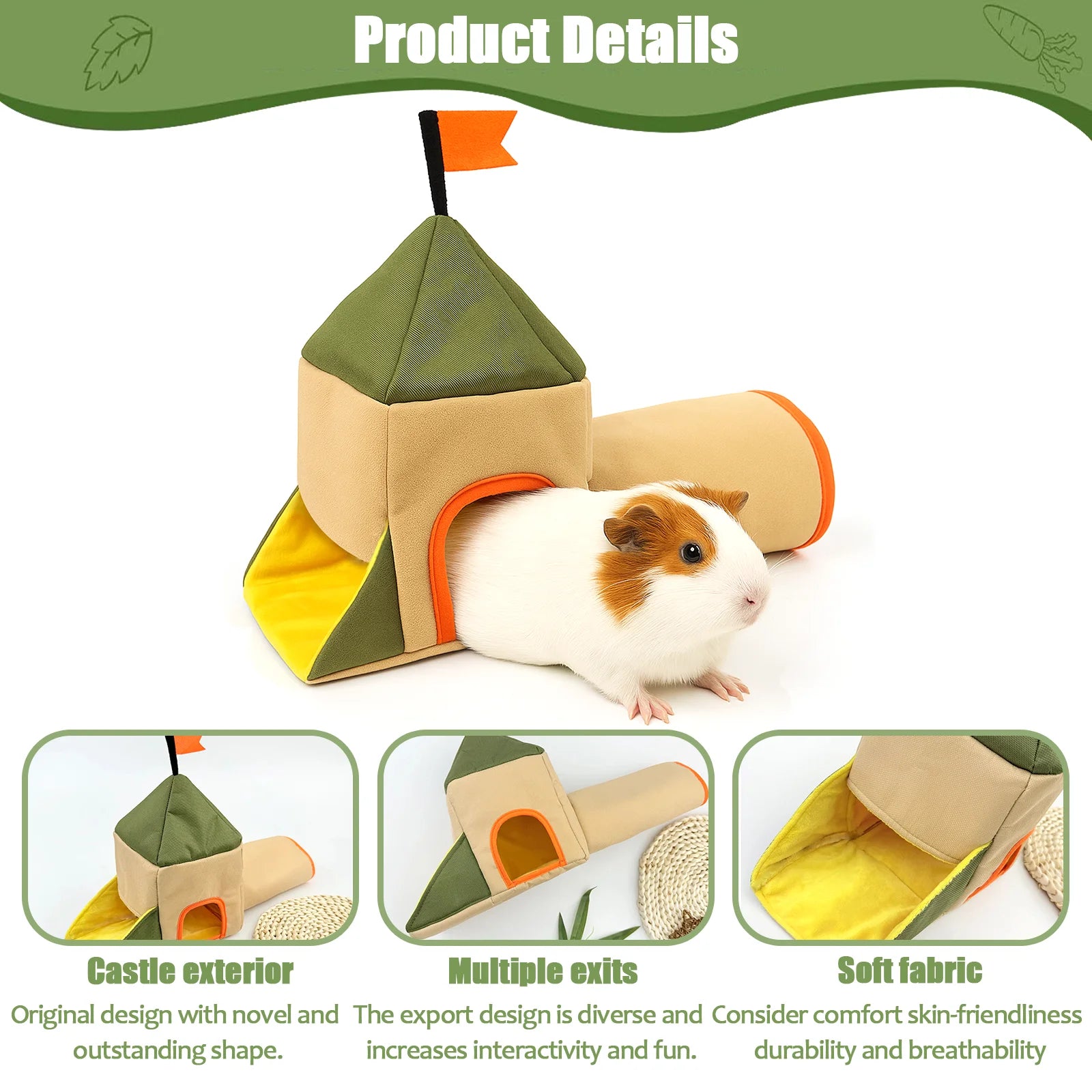 New Little Pet Hiding Place Hamster Guinea Pig Toy House Landscaping Small House Little Pet Tunnel House Little Pet Products