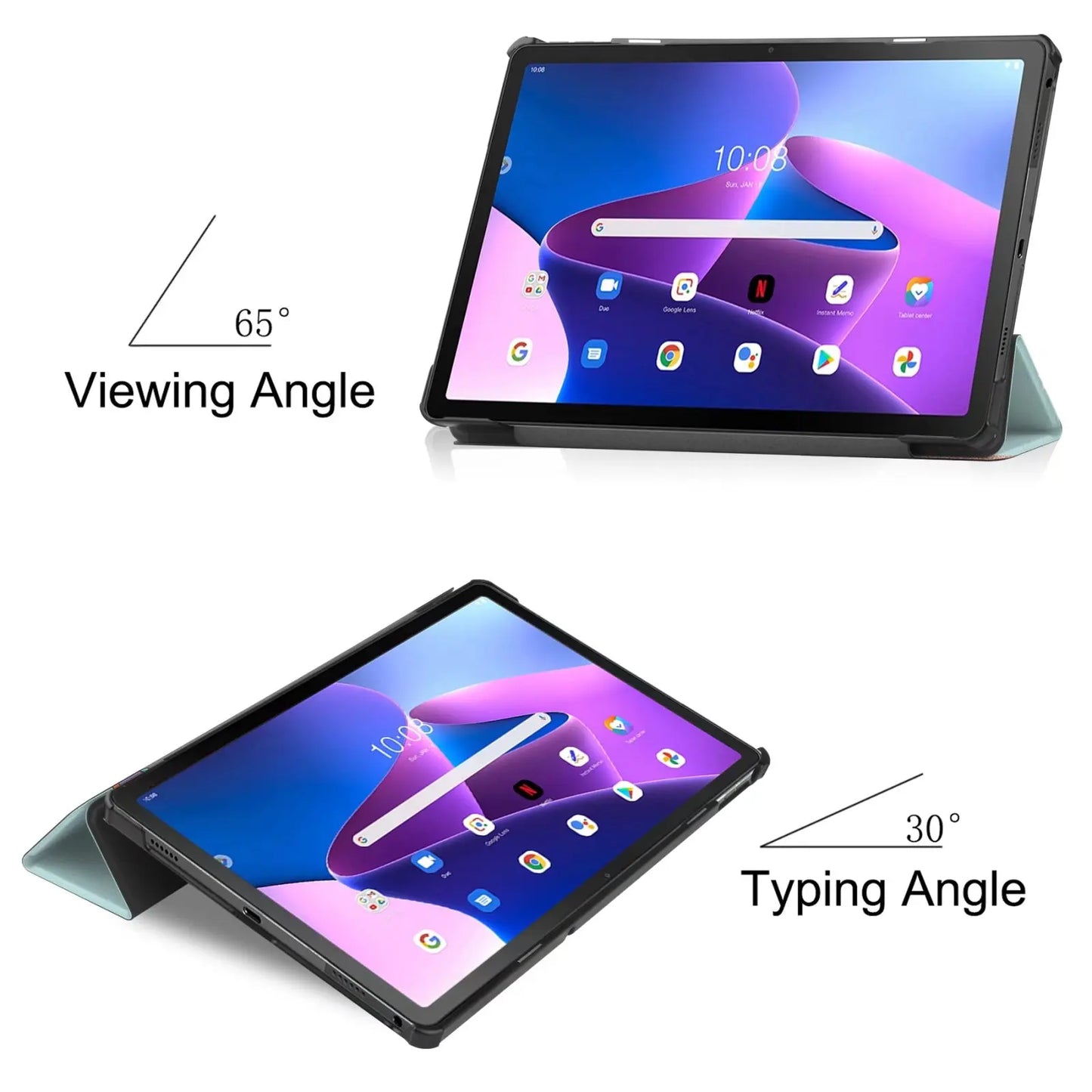 Leather Case for Lenovo Tab M10 FHD Plus 3rd 2nd Gen HD 10.1 10.6 Inch X306F X505F Kids Unicorn Folding Stand Smart Cover Funda