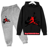 Spring Sports Training Set Brand Hooded Sweatshirt+Pants Suit Children's Set 2-12 Years Kids Clothes Boys and Girls Tracksuit