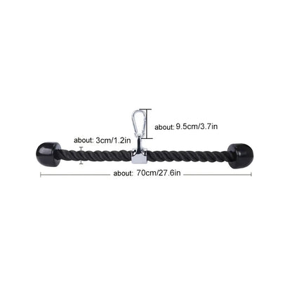 Cuerda para bajar tríceps, manijas de tracción facial, cuerda de empuje hacia abajo para bíceps, espalda, hombros, tríceps, cuerda de tensión para fitness, accesorio de gimnasio