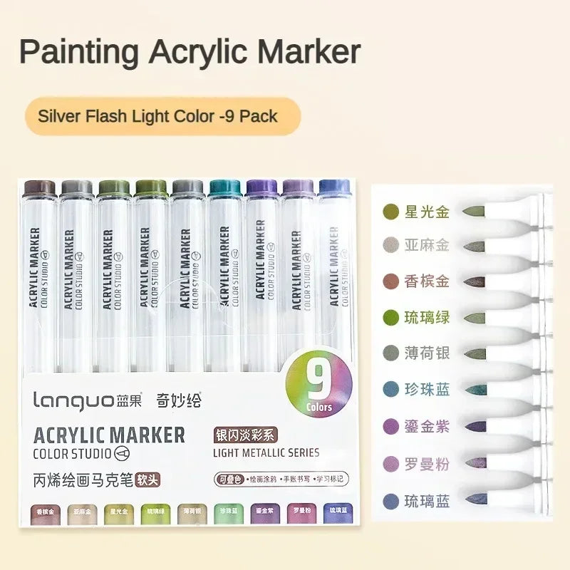 9/144 Colors Acrylic Paint Art Marker Pen DIY Painting Drawing for Card Ceramic Stone Mug Glass Fabric Clothes Art Supplies