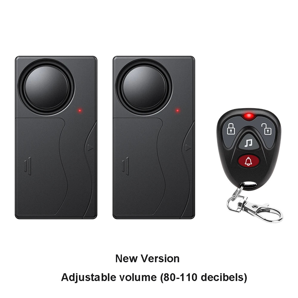 Extractme 108dB Anti-Theft Alarm Wireless Vibration Alarm with Remote Control Door and Window Alarm Car Alarm Security System