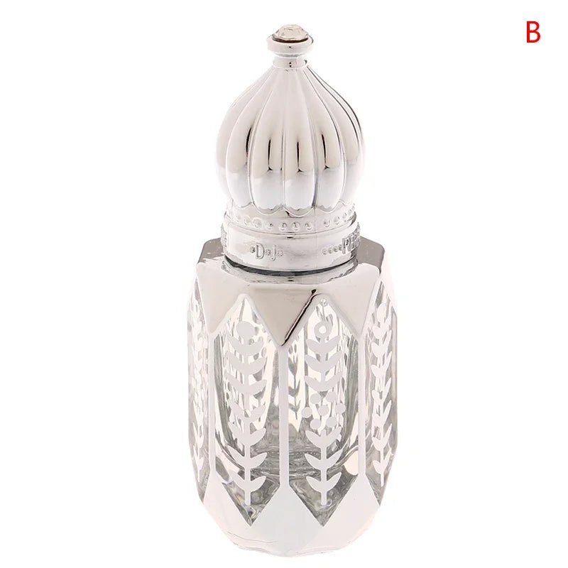 Mini Glass Roll on Bottle Hot Stamped Silver Rollerbal Essential Oil Container Blending Perfume Bottle Empty Essential OilBottle