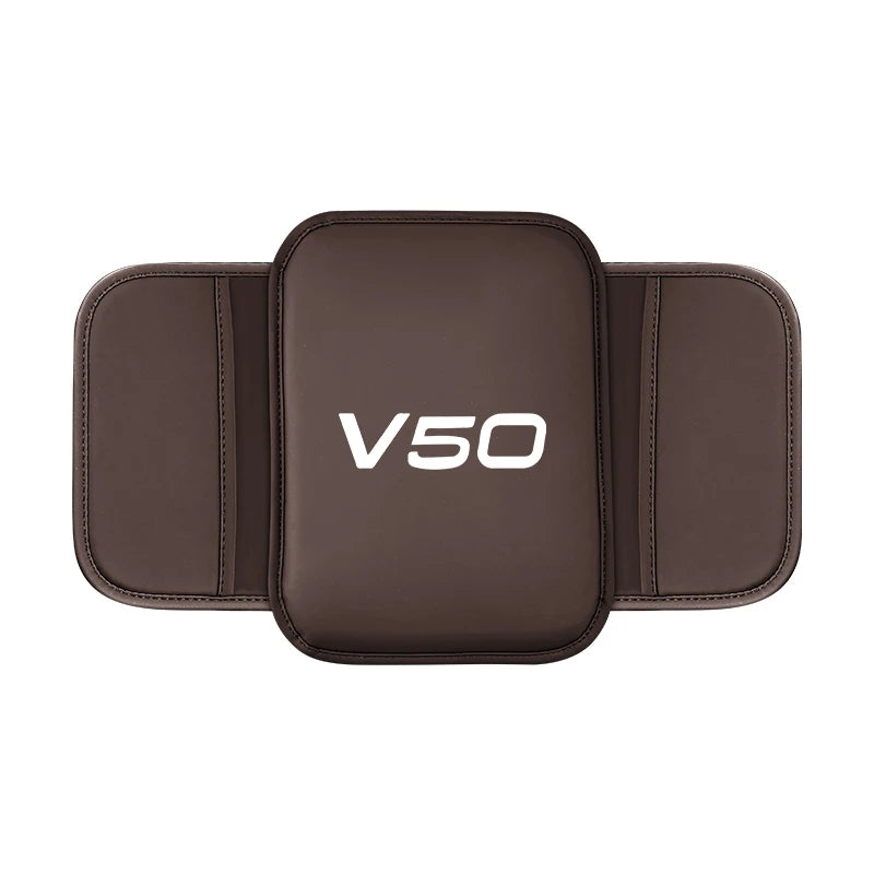 Leather Car Armrest Box Pad Central Arm Rest Storage Pocket Protective Cover For Volvo V50 Car Accessories Interior Supplies