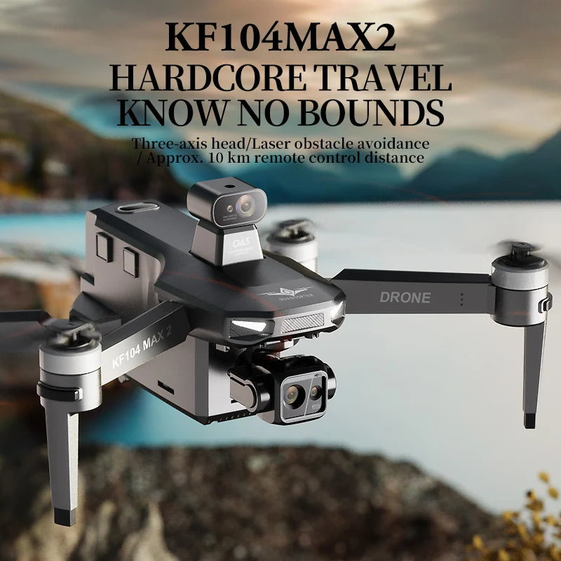 KF104 / KF104MAX2 Professional Drone With 4K Camera 3-Axis Gimbal WIFI 360 Obstacle Avoidance Touch Screen FPV Brushless RC Dron